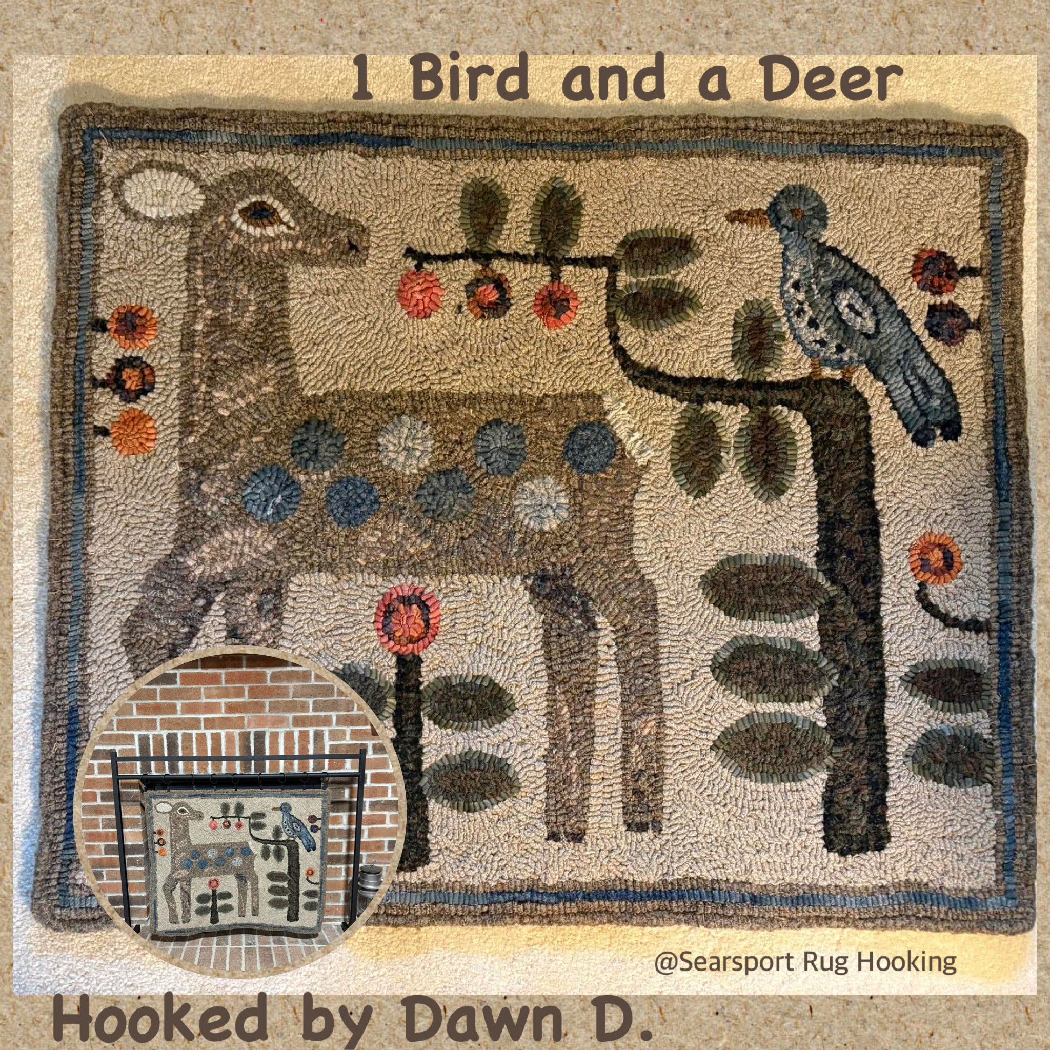 Two Birds and a Deer – Searsport Rug Hooking