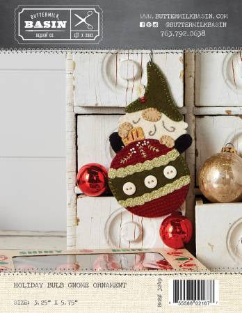 Holiday Bulb Gnome Ornament