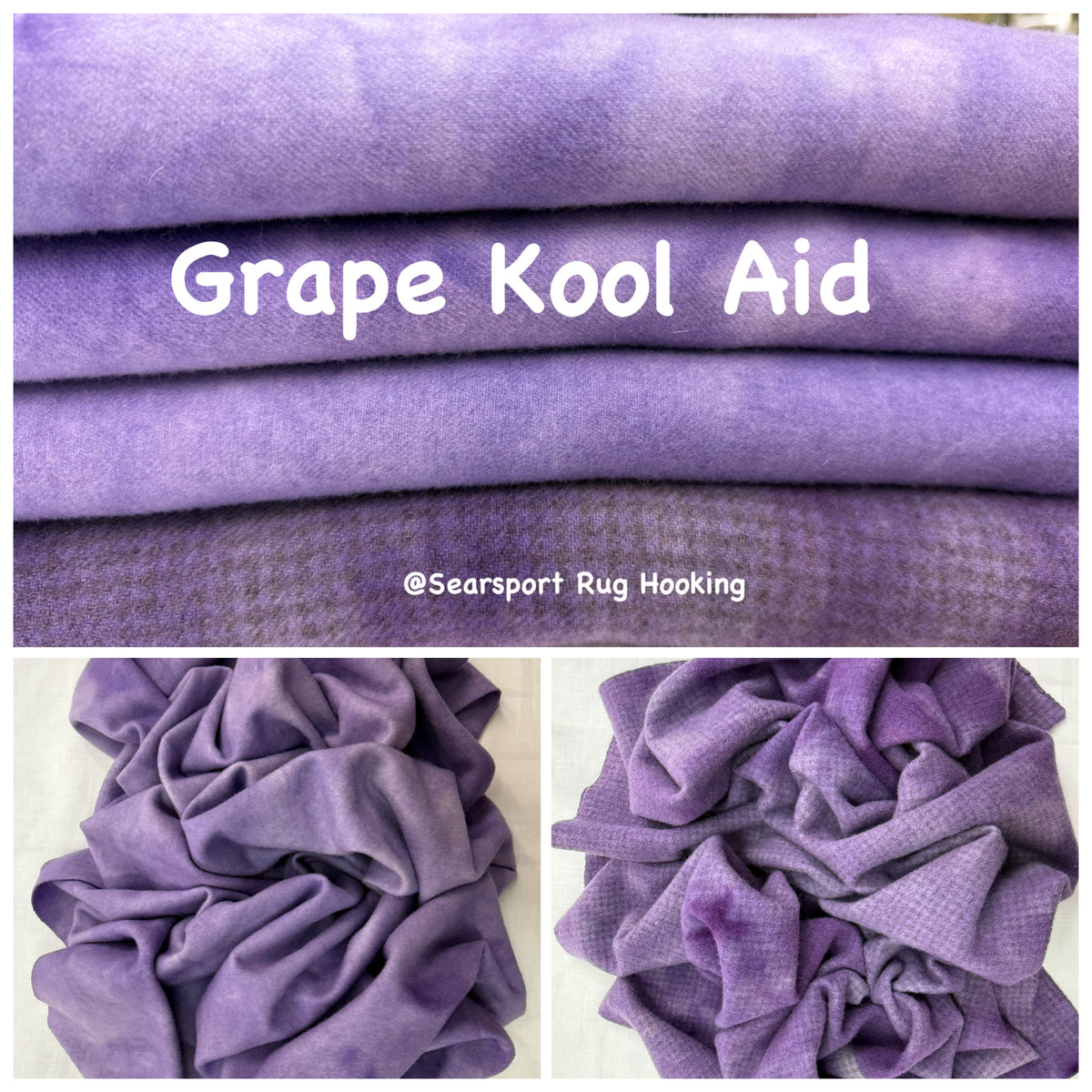 Grape Koolaide Over Dyed Wool – Searsport Rug Hooking