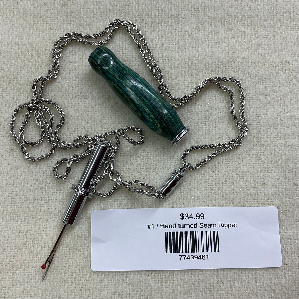Hand Chain Ripper Hand turned Seam Ripper on a necklace – Searsport Rug Hooking