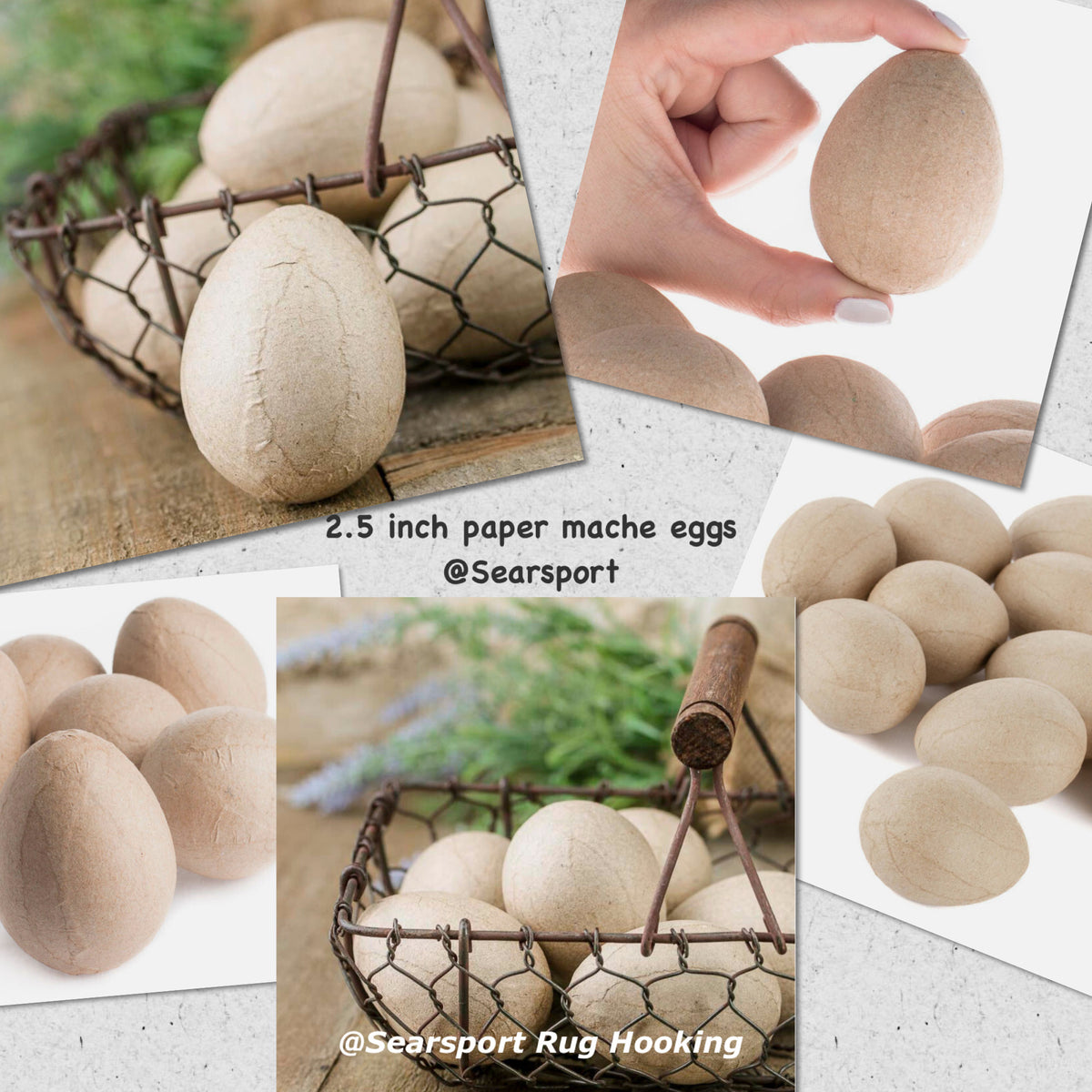 Paper Mache Eggs – Searsport Rug Hooking