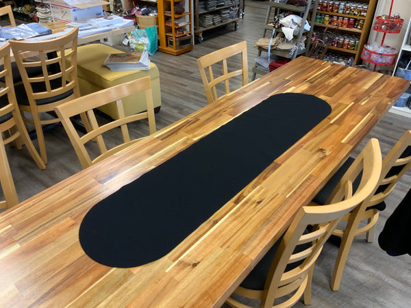 Large Pre Cut, Black Rounded Table Runners