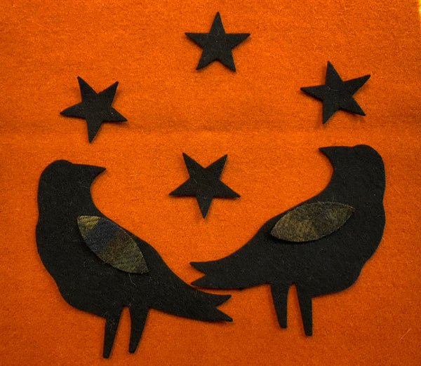 Pre Cut Small Crow With Stars