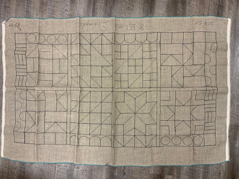 8 Block Geometric Quilt Design Runner   31x57