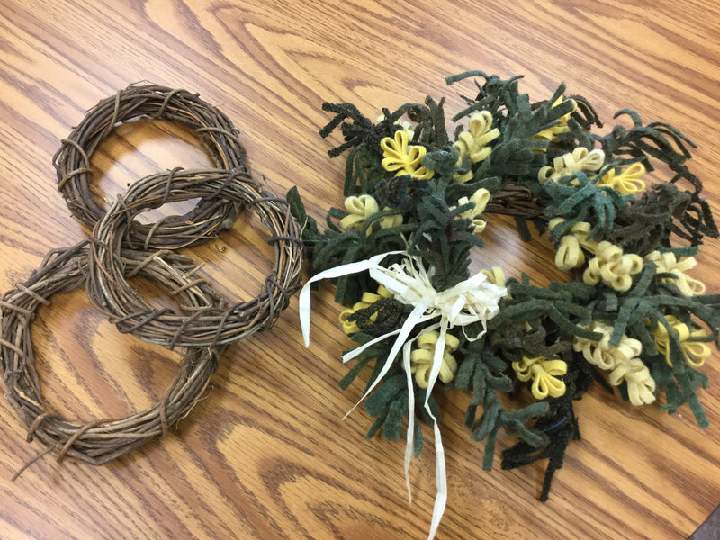 Twisted flower bud wreaths